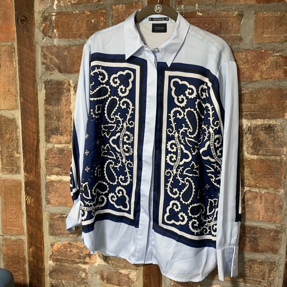 🩵- Scotch & Soda bandanna print shirt Maison Scotch - Picture 5 of 6